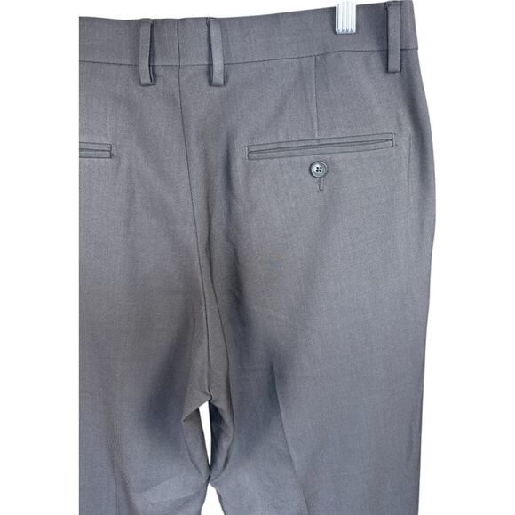 Haggar Men’s Gray Dress Pants 32x29 Flat Front Polyester Blend Work Office - Picture 10 of 13